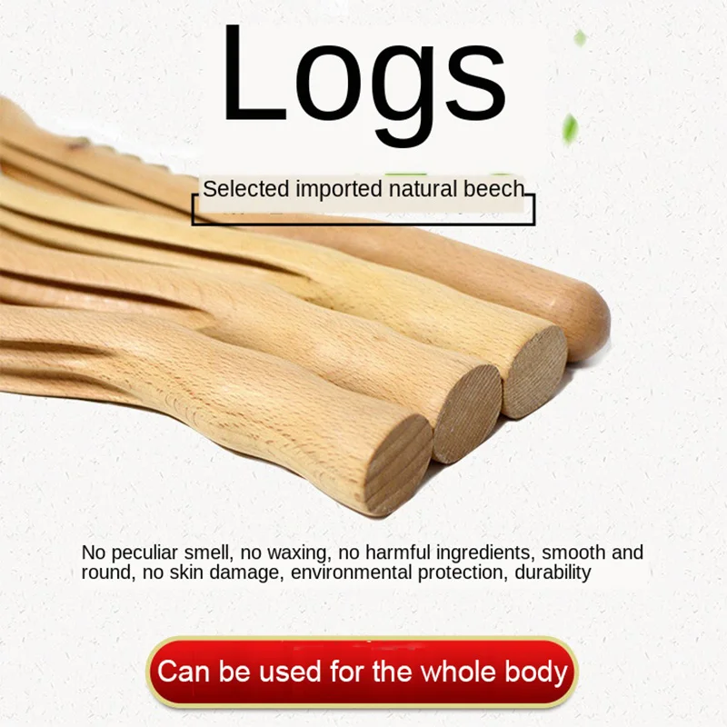 

4Pcs Scraping Stick beech wood Back Shoulder Neck Waist Leg Massage Tools Fat burner Meridian Brush Slim cellulite massager Rod