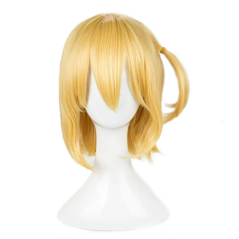 Haikyuu! Hitoka Yachi Hitokav короткий золотой конский хвост термостойкие волосы Peluca аниме