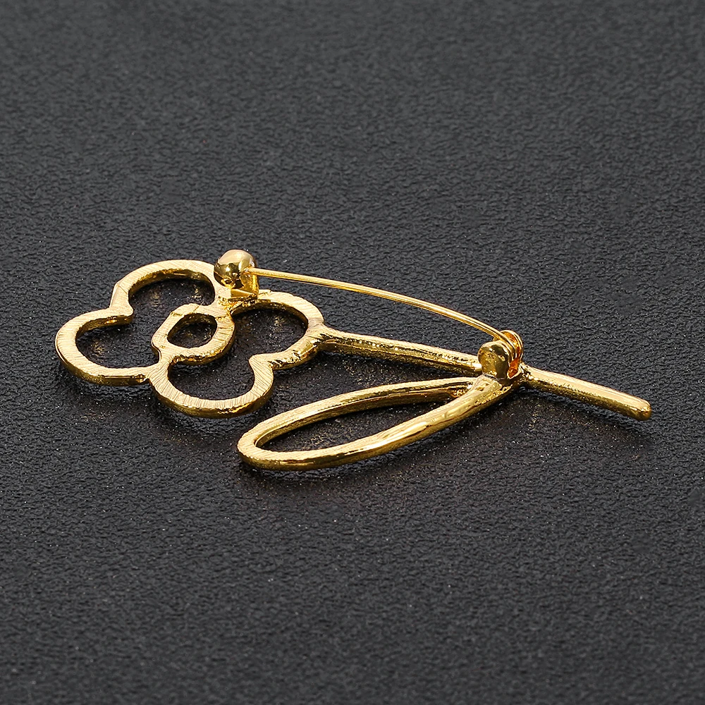 Золотистая брошь из сплава с полыми цветами ювелирные изделия корейский