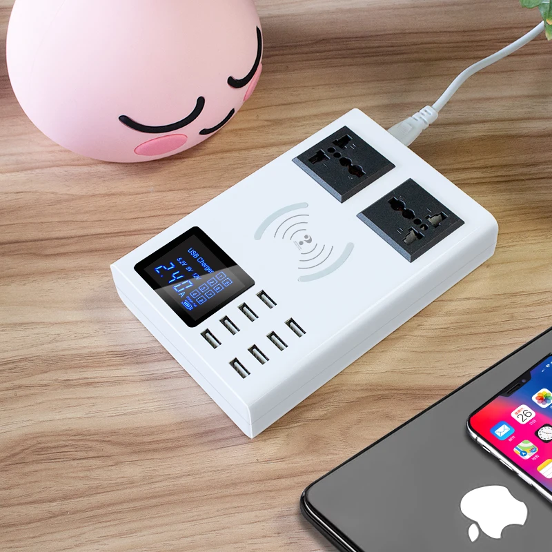 Беспроводное зарядное устройство с 8 USB-портами и ЖК-дисплеем | Мобильные телефоны
