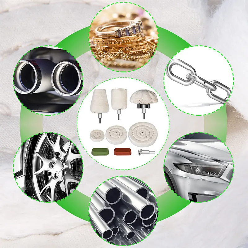 9 шт. Полировка колеса комплект шерстяное полировочное колесо Rouge соединение бары