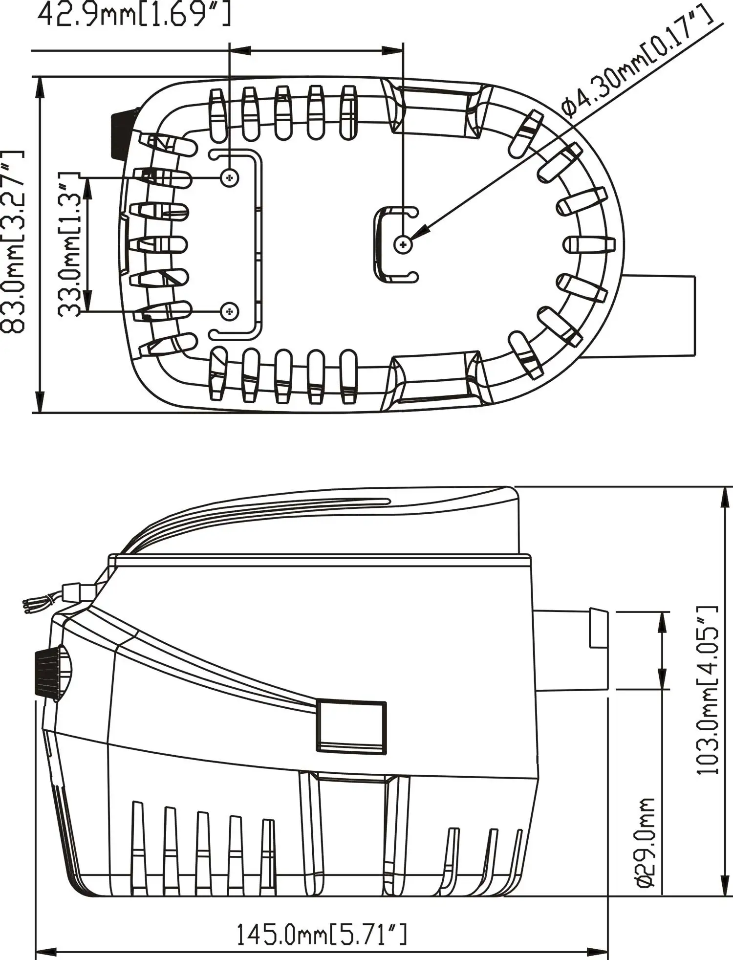 1100GPH Автоматическая лодка Трюмный насос Авто водяной погружной DC12V для двигателя