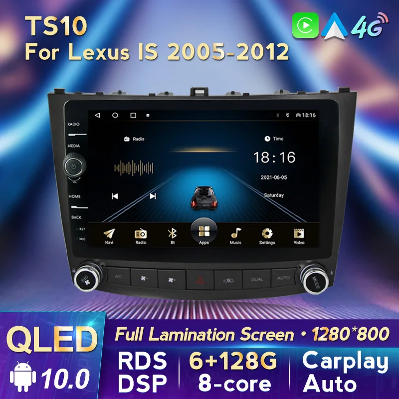 

MLOVELIN QLED экран Android 10 Android 10 подходит для Lexus IS250 IS300 IS200 IS220 IS350 2005-2012 стерео аудио радио GPS