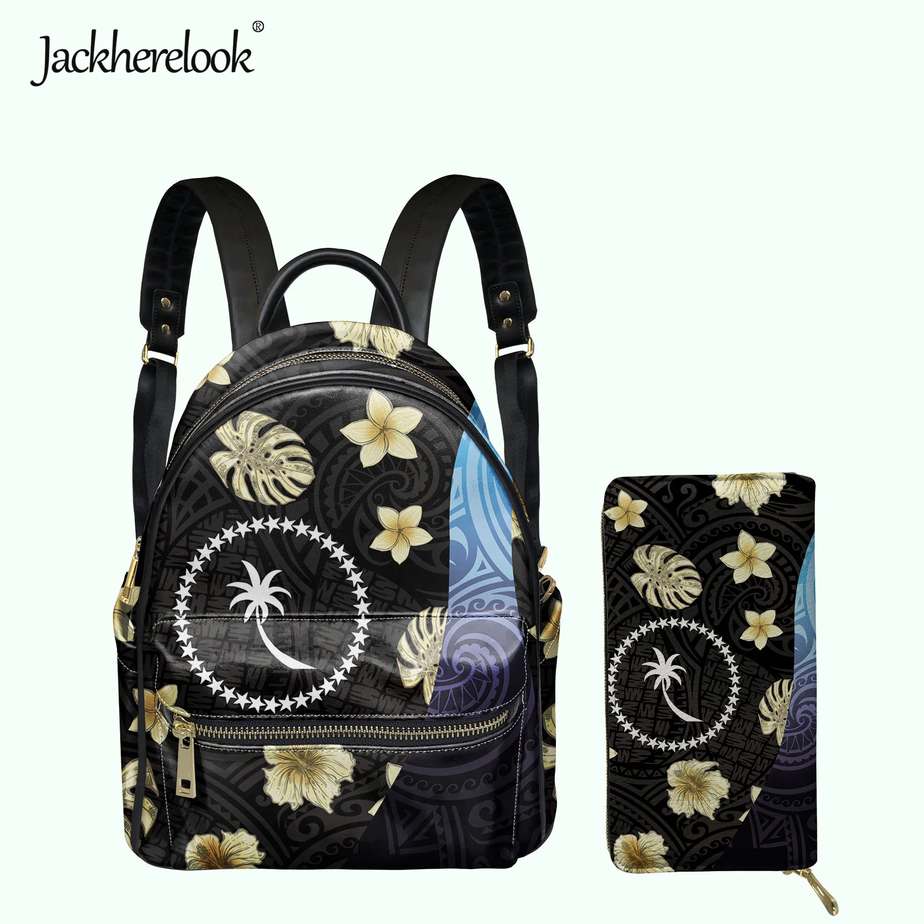 

Jackherelook Chuuk Plumeria Polynesian Pattern Women's Bag Mini Backpack PU Leather Schoolbag for Girls Female Satchel Mochila