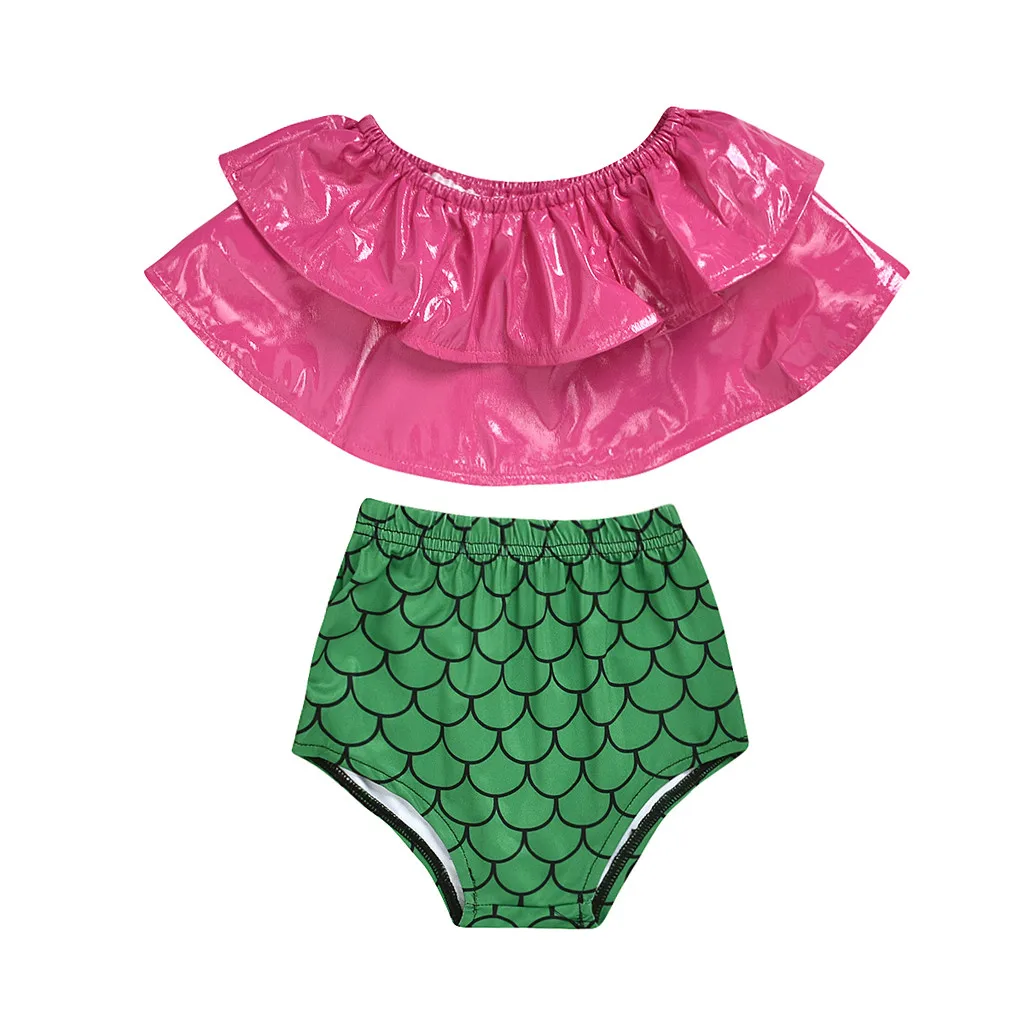 Летняя одежда для купания маленьких девочек бандажный купальник-бикини с