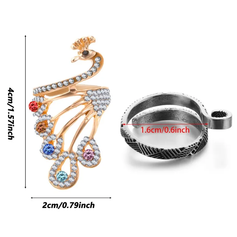 1 шт. регулируемая петля для вязания крючком в форме павлина инструменты кольцо