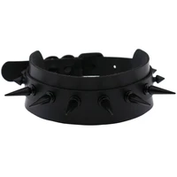 black leather choker collar women studded rivet collar spiked necklace punk chocker gothic jewelry witch accessories