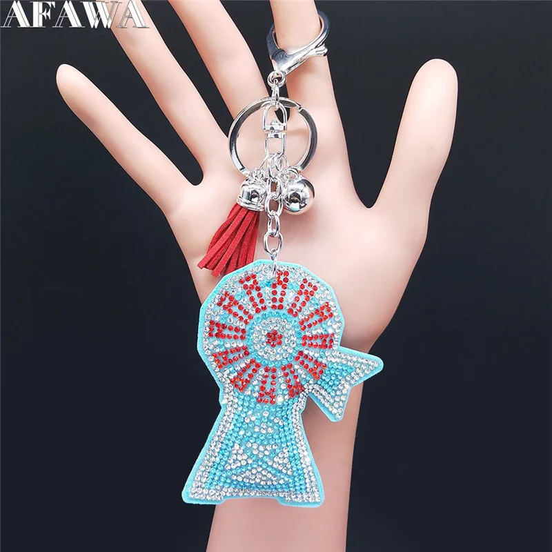 

2022 модные ветряные кольца с кристаллами в сумке, аксессуары для женских сумок, брелки Серебряного и голубого цвета, ювелирные изделия llaveros ...