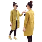 Тренчкот женский из размера плюс хлопка, весенний, Повседневный, свободный, ветрозащитный