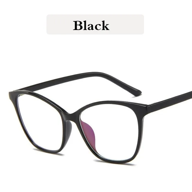 Bright black Кошачий глаз очки оправа для женщин прозрачная Классическая оправа винтажные очки для близорукости очки Lunettes De Vue Femme - Цвет оправы: Bright black