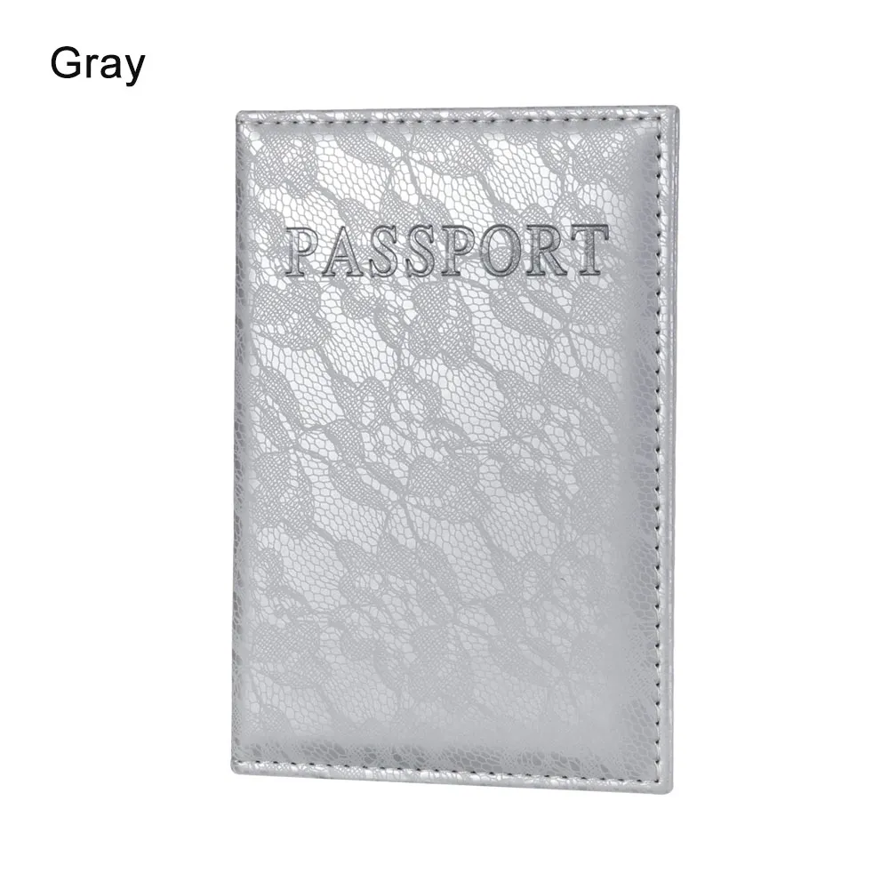 gray Модный женский кошелек из искусственной кожи с объемным дизайном, держатель для паспорта, цветочный принт, Обложка для документов, паспорта, чехол, держатель для ID карт - Цвет: gray