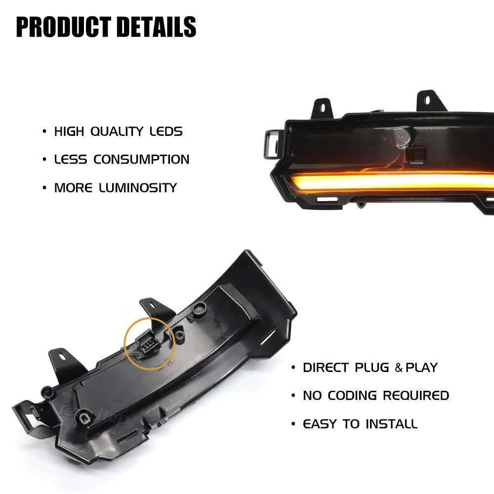 Светодиодные динамические указатели поворота зеркала заднего вида для
