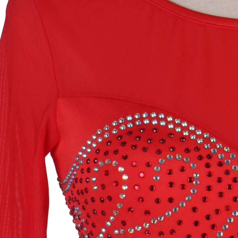 

Red Latin Dress Women Rhinestone Tango Salsa Rumba Samba Cha-cha Ballroom Performance Competition Dresses Customized DC3401