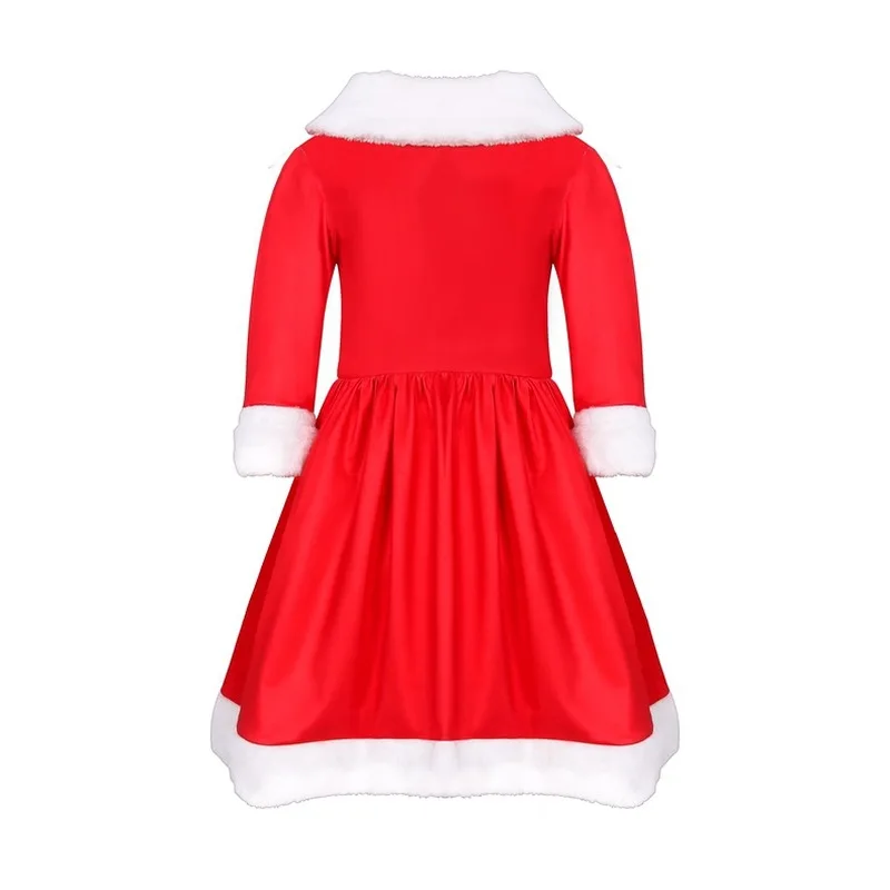 Платье Санта Клауса Новый рождественский костюм Санты для девочек новогодняя