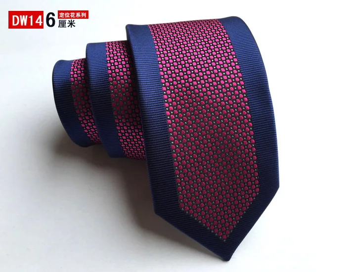 

6cm Designer's Skinny Ties Red Dots with Blue Border Necktie