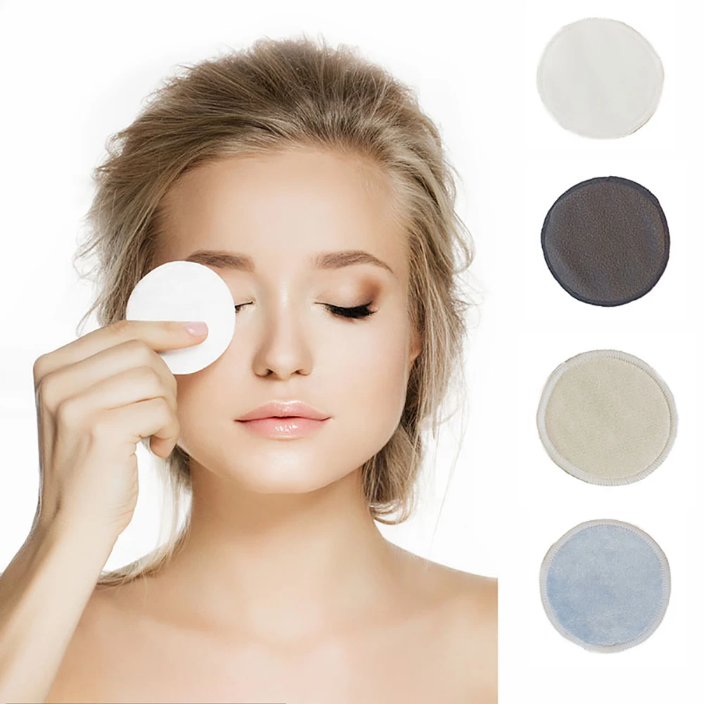 12 шт. бамбуковое волокно накладки для снятия макияжа с сумкой хранения