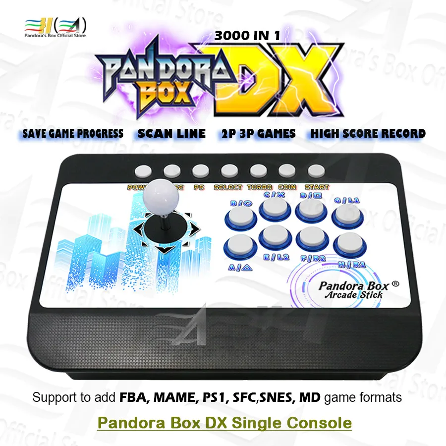 Pandora Box DX 3000 в 1 одинарная пластиковая консоль проводной аркадный контроллер может