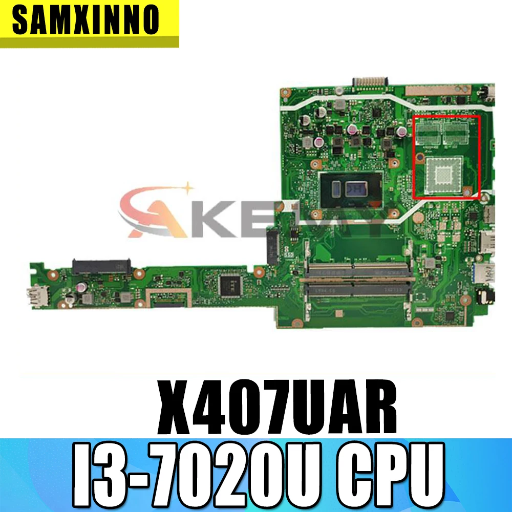 

Материнская плата Akemy для ноутбука asus X407U X407UA, материнская плата для ноутбука с процессором I3-7020U, GM, протестирована полностью на 100% год