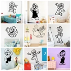 Мультяшный персонаж, Супер Марио, стикер на стену, геймер, фрески, наклейка для спальни, декор для детской комнаты, Декор, обои