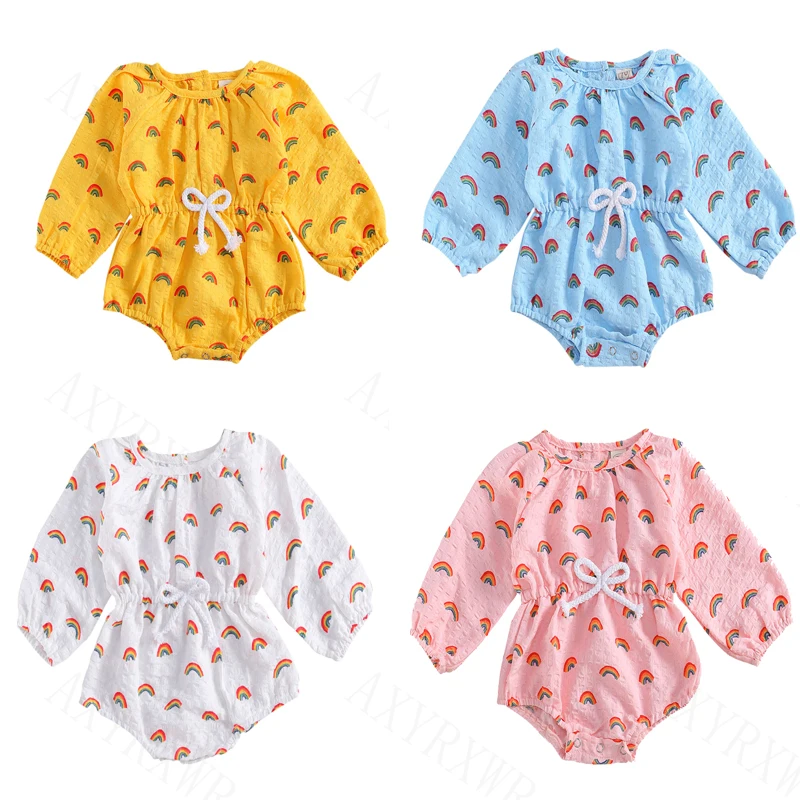 

Комбинезоны Детские радужные с круглым вырезом и длинным рукавом, 4 цвета