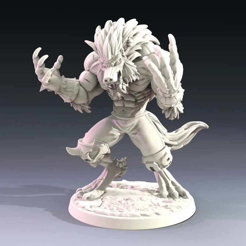 

56mm Resin Model Werewolf 3D Print Figure Sculpture DW-002