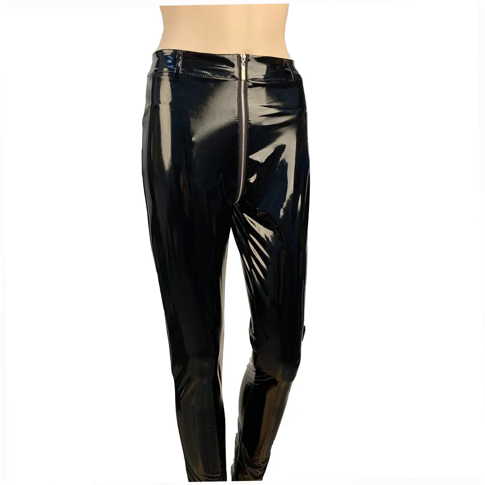 

Women Latex Faux PU Leather Pants Trousers Push Up High Waist Skinny Pants Pencil Solid Color Sexy Female Sweatpants Leggings