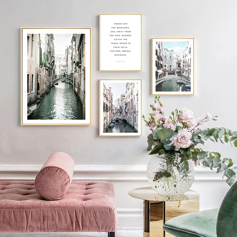 Venezia italia città Poster su tela architettura paesaggio stampa arte murale pittura immagine decorativa nordica decorazione do | Дом и сад