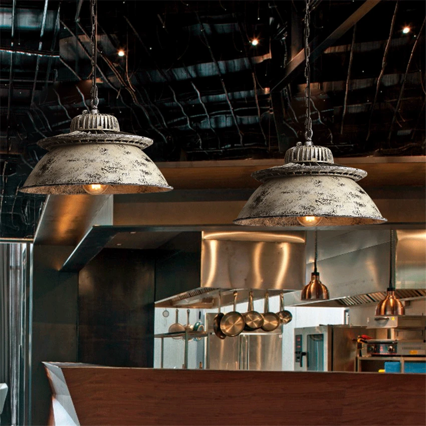 Ретро-винтажные промышленные подвесные светильники с крышкой для горшков для кухни, столовой, бара и гостиной в стиле лофт из железа.