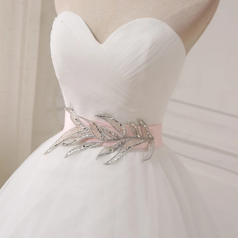 Simple Wedding Dresses Sweetheart Sleeveless Bridal Dresses Ball Gown Organza Backless Appliques Bridal Gowns Vestido De Noiva