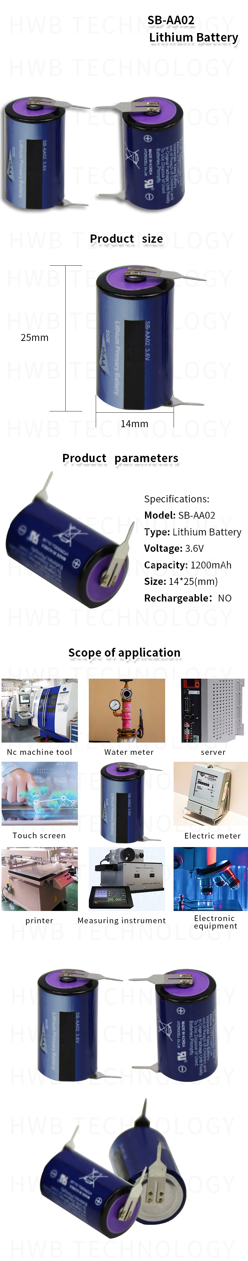 4 шт. Высокое качество Корея Tekcell SB-AA02 3,6 В LS14250 ER14250 литиевая батарея 1/2AA с припоем булавки SBAA02