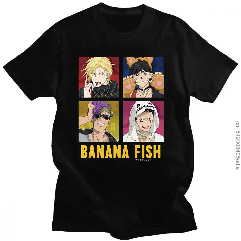 

Banana Fish Tshirt Hip Hop Graphic T Shirts Casual Tee Shirt for Men Round Neck Short Sleeve T-Shirt Tops Men Women Tshirt