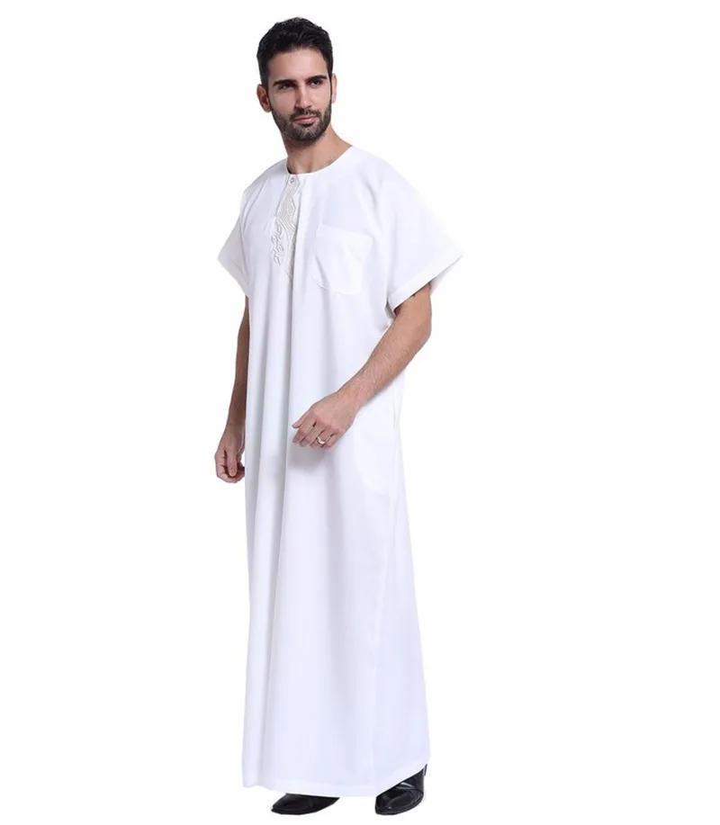 Mens Jubba Thobe Indian Dress Men's Muslim Robe Pakistan Dubai Abaya Saudi Musulman Arab Islam Jewish Ramadan Clothes Plus Size