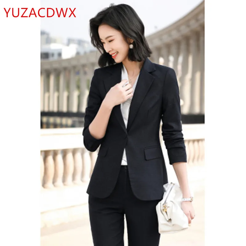 Formal Pants Suit Business Work Jacket Pants Suit Fashion Casual Suit Jacket Office Ladies Women's Spring And Autumn