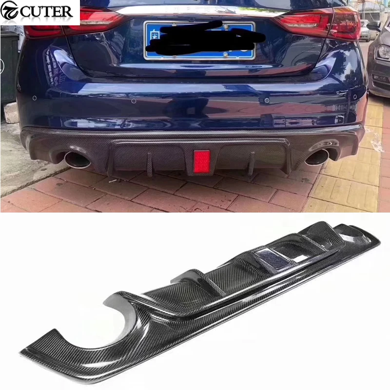 Автомобильный Стайлинг Q50 диффузор заднего бампера из углеродного волокна