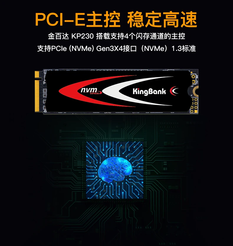 KingBank KP230 128GB 256GB 240G M.2 2280 PCIE GEN 3X4 NVMe 512GB PC Desktop Laptop Server Internal PC Solid State Drive SSD