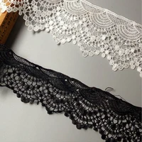 2 yards 10cm cotton crochet tassel fringe lace fabric ribbon trim embroidered applique for sewing craft wedding dress