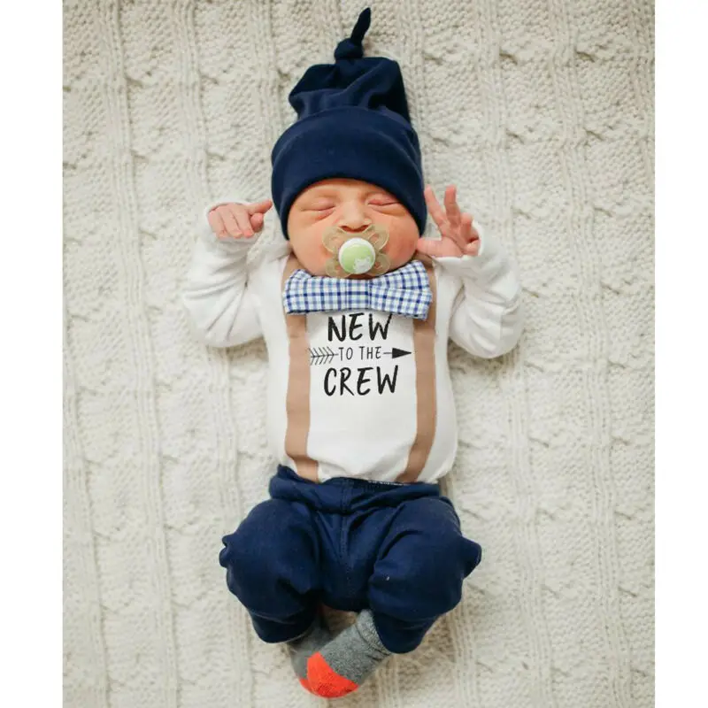 Комплект одежды для мальчиков 0 18 месяцев боди с длинным рукавом и надписью топ +