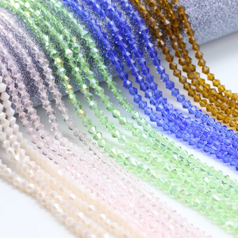 Бусины из хрусталя для браслетов сделай сам стеклянные бусины-Биконусы с