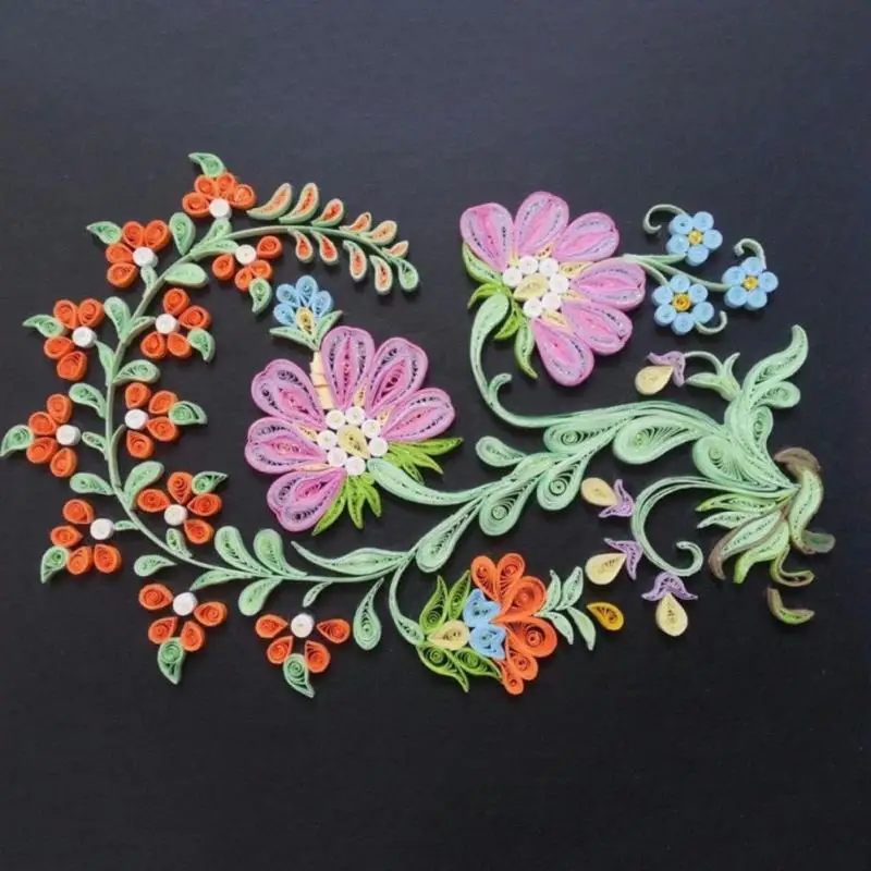 Handmade Paper Decoration 260 Rainbow Quilling Strips Set 3mm 39cm Flower Gift For Craft DIY Tools | Дом и сад