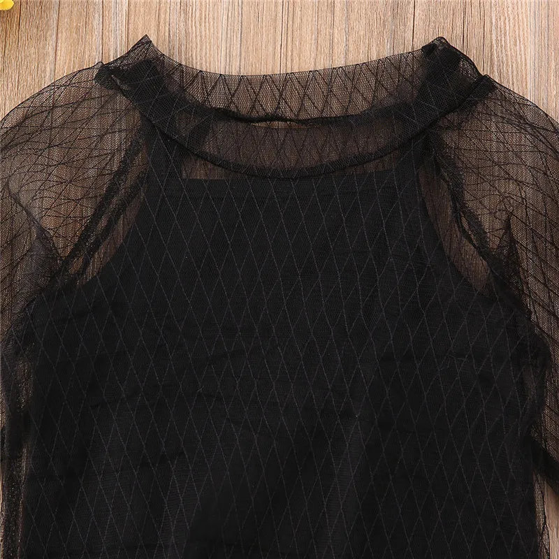 Одежда принцессы для маленьких девочек Кружевной пуловер с длинными рукавами и