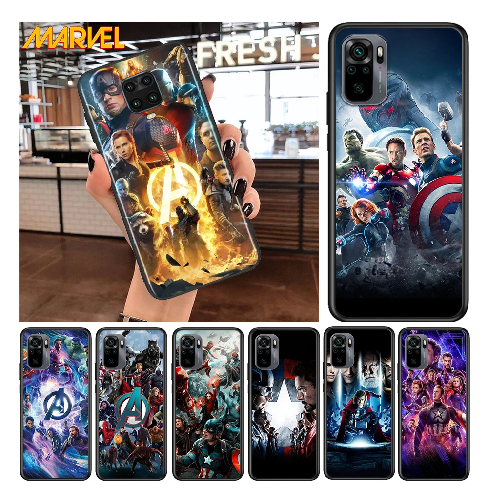 

Marvel Avengers hero for Xiaomi Redmi Note 10 10S 9 9T 9S 9Pro Max 8T 8Pro 8 7 6 5 Pro 5A 4X 4 Soft Black Phone Case