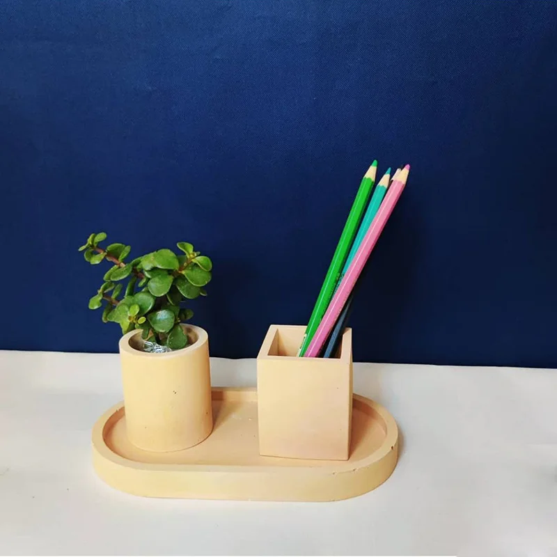 Бетонный контейнер для свечей форма подсвечник пластырь лоток хранения