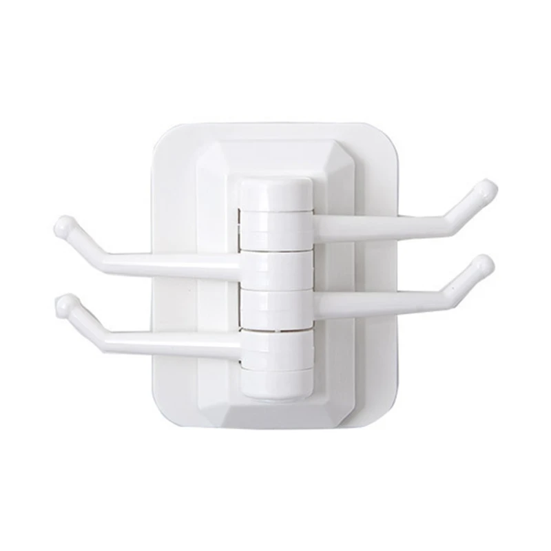 

Multifunctional Hanger 180° Rotatable Adhesive Hooks Washcloth Hook for Hanging Towel Coat Brush Keys Punch-free