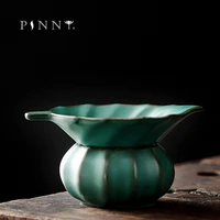 pinny japanese style pottery tea%c2%a0strainers retro ceramic dark green glaze tea leaf spice filter kung fu tea accessories