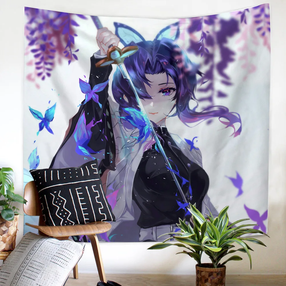 

Demon Slayer characters pattern Funny cartoon Blanket Tapestry 3D Printed Tapestrying Rectangular Home Decor Wall Hanging style