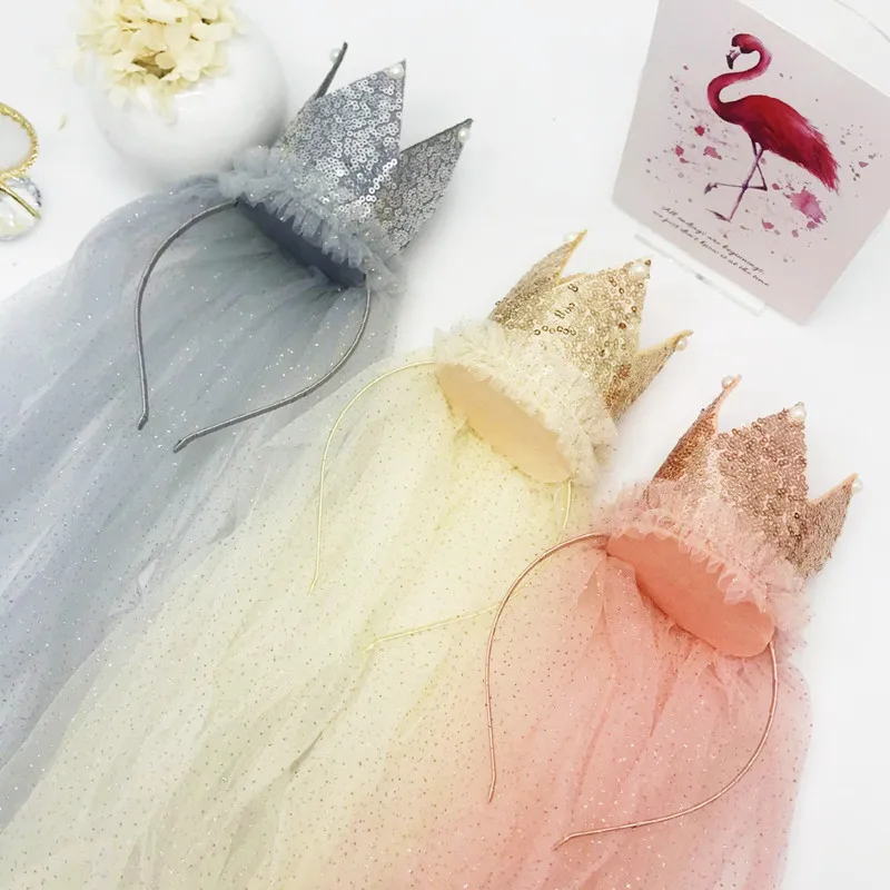 

Birthday Party Crown Caps Lace Princess Kids Birthday Hat Newborn Baby Birthday Headband Birthday Party Decorations
