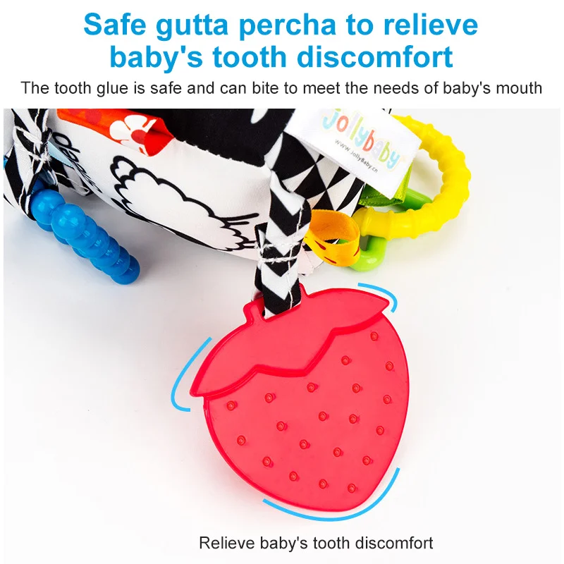 

Plush Ring Bell Black And White Geometry Crib Hanging Rattles 6-12 Months Baby Toys Developmental Toys Newborn Infant Gifts