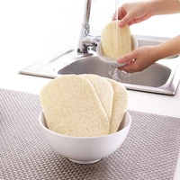 3pcs natural loofah dishwashing cloth scrub pad dish bowl pot easy to clean scrubber sponge kitchen clean brushes scrub pad