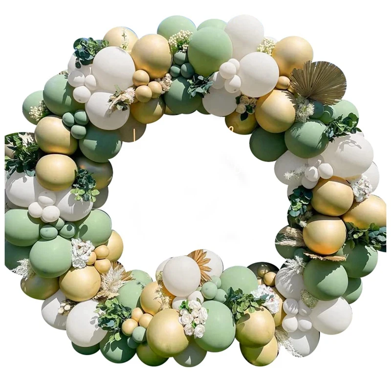 

Green Balloon Garland Arch Kit, Avocado Green White Gold Latex Balloons, Perfect for Baby Shower, Birthday