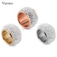 wholesale shining full rhinestone finger rings for woman luxurious paragraph crystal jewelry ring gold color